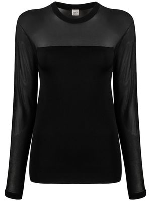 TOTEME haut oversize à effet de transparence - Noir
