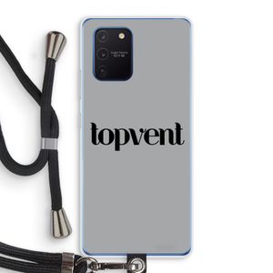 Topvent Grijs Zwart: Samsung Galaxy Note 10 Lite Transparant Hoesje met koord
