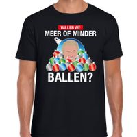 Wilders Meer of minder ballen fout Kerstshirt zwart voor heren