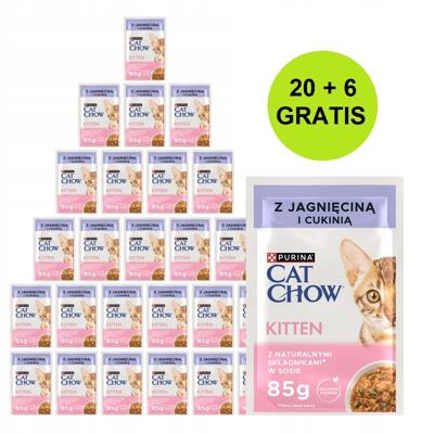 PURINA Cat Chow Kitten with lamb and zucchini in sauce - nat kattenvoer - 26x85g (20 + 6 GRATIS)