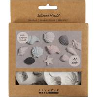 Creativ Company Siliconen vormen, zeester, grote zeeschelp, schelp, h: 0,3-1 cm, l: 1,3-3,3 cm, 2 stuk/ 1 doos