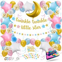 Fissaly® 112 Stuks Twinkle Twinkle Little Star Gender Reveal Versiering Decoratie - Slingers, Ballonnen & Accessoires - thumbnail
