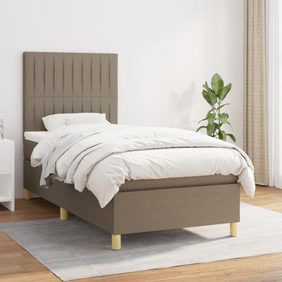Boxspring met matras stof taupe 90x190 cm