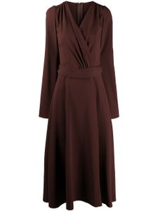 Dolce & Gabbana robe mi-longue à col v - Marron