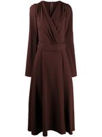 Dolce & Gabbana robe mi-longue à col v - Marron