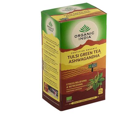 Organic India Tulsi green ashwagandha bio thee 25 Zakjes Organic India Tulsi green ashwagandha bio thee 25 Zakjes