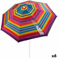 Parasol Aktive Multicolour Oxford Staal Oxford stoffen 200 x 200 x 200 cm (6 Stuks)