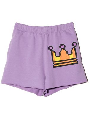 Natasha Zinko Kids short à imprimé Pixel Crown - Violet