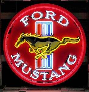 Ford Mustang Logo Neon Verlichting XL 100 x 100 cm