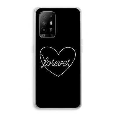Forever heart black: Oppo A94 5G Transparant Hoesje