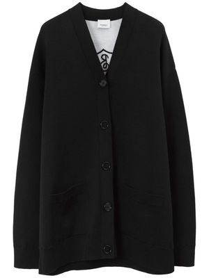 Burberry cardigan à logo brodé - Noir