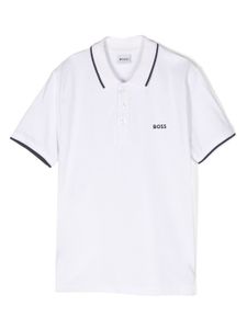 BOSS Kidswear polo à logo embossé - Blanc