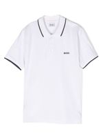 BOSS Kidswear polo à logo embossé - Blanc