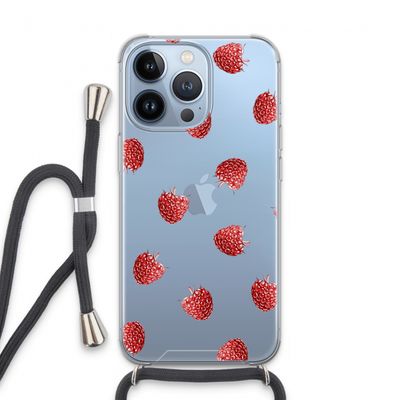 Framboosjes: iPhone 13 Pro Transparant Hoesje met koord