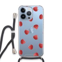 Framboosjes: iPhone 13 Pro Transparant Hoesje met koord