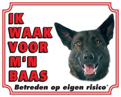 Hollandse Herder Waakbord - Ik waak voor mijn baas