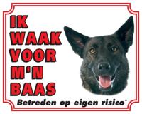 Hollandse Herder Waakbord - Ik waak voor mijn baas Hollandse Herder Waakbord - Ik waak voor mijn baas