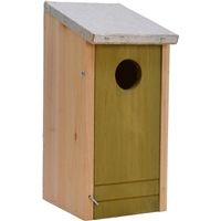 Houten vogelhuisje/nestkastje lichtgroene voorzijde 26 cm   -