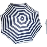 Parasol - blauw/wit - D140 cm - incl. draagtas - parasolharing - 49 cm - thumbnail