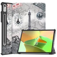 Basey Lenovo Tab P11 Pro (2e Gen) Hoesje Kunstleer Hoes Case Cover -Eiffeltoren - thumbnail