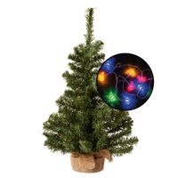 Mini kerstboom - groen - met paarden thema verlichting - H60 cm - Kunstkerstboom