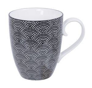 Zwart-witte stippen mok - Nippon Black - Tokyo Design Studio - 380ml - 8.5 x 10.2cm