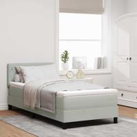 Boxspringbed met matras en LED fluweel lichtgrijs 90x190 cm