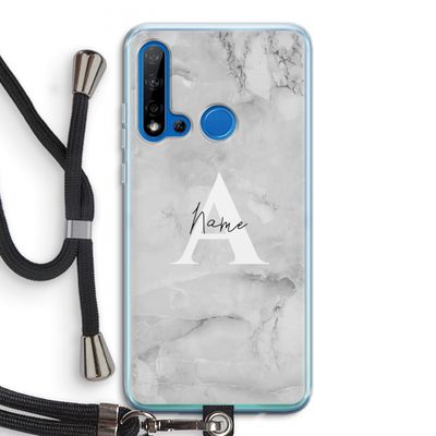 Ivory Marble: Huawei P20 Lite (2019) Transparant Hoesje met koord