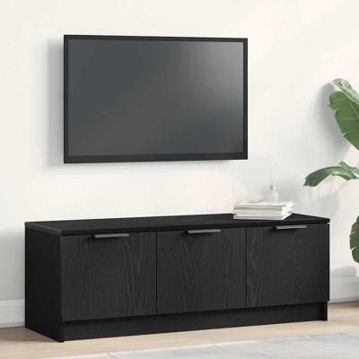 TV-kast Zwart eiken 102 x 35 x 36.5 cm Bewerkt hout