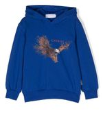 Roberto Cavalli Junior hoodie en coton à imprimé graphique - Bleu