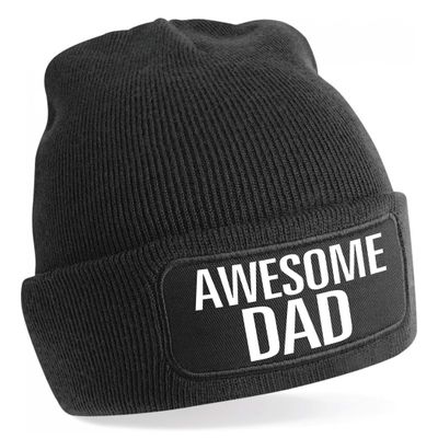 Muts awesome dad / geweldige vader zwart voor heren - Winter cadeau papa/ vader Muts awesome dad / geweldige vader zwart voor heren - Winter cadeau papa/ vader