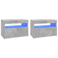 vidaXL Tv-meubelen 2 st met LED-verlichting 60x35x40 cm betongrijs