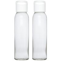 2x stuks glazen waterfles/drinkfles transparant met schroefdop met wit handvat 500 ml - thumbnail