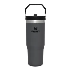 Stanley - Waterfles Classic Iceflow Flip Straw Tumbler - charcoal - 0.89 ltr