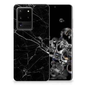 Samsung Galaxy S20 Ultra TPU Siliconen Hoesje Marmer Zwart - Origineel Cadeau Vader