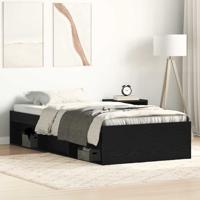 Bedframe zonder matras 90x190 cm spaanplaat zwart eikenkleurig