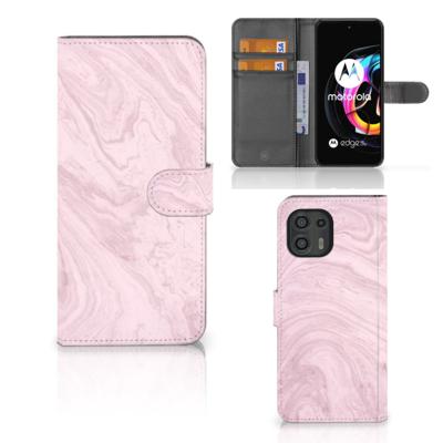 Motorola Edge 20 Lite | Bookcase | Marble Pink - Origineel Cadeau Vriendin