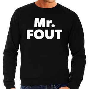 Mr. Fout tekst sweater zwart voor heren