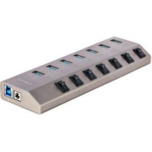 StarTech.com 7-Port Self-Powered USB-C Hub met Individuele On/Off Schakelaars, USB 3.0 5Gbps Expansi