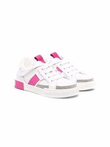 Dolce & Gabbana Kids baskets colour block en cuir - Blanc
