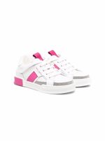 Dolce & Gabbana Kids baskets colour block en cuir - Blanc