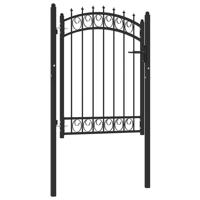 Poort met speerpunten 100x125 cm staal zwart