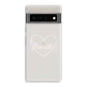 Friends heart pastel: Google Pixel 6 Pro Transparant Hoesje