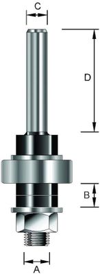 ENT Freesspindel met lager 8mm opname gat, Kolf 12mm - 7914006