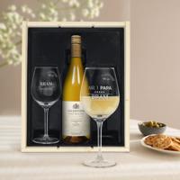 Wijnpakket met glas - Salentein Chardonnay (Gegraveerde glazen)