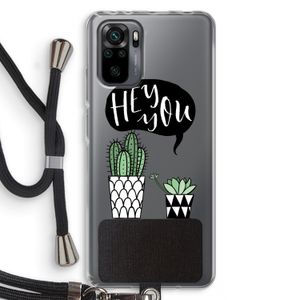 Hey you cactus: Xiaomi Redmi Note 10 Pro Transparant Hoesje met koord