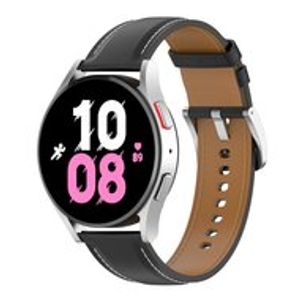 Luxe leren bandje - Zwart - Samsung Galaxy Watch 4 - 40mm / 44mm