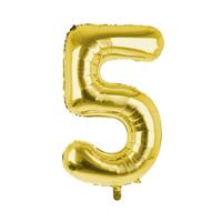 Cijfer Ballon '5' Goud (100CM) Cijfer Ballon '5' Goud (100CM)