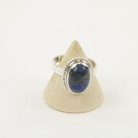 Zilveren Ring met Lapis Lazuli Maat 18 - Verstelbaar - Model 1 (Sterling Zilver 925) - thumbnail