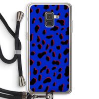 Blue Leopard: Samsung Galaxy A8 (2018) Transparant Hoesje met koord